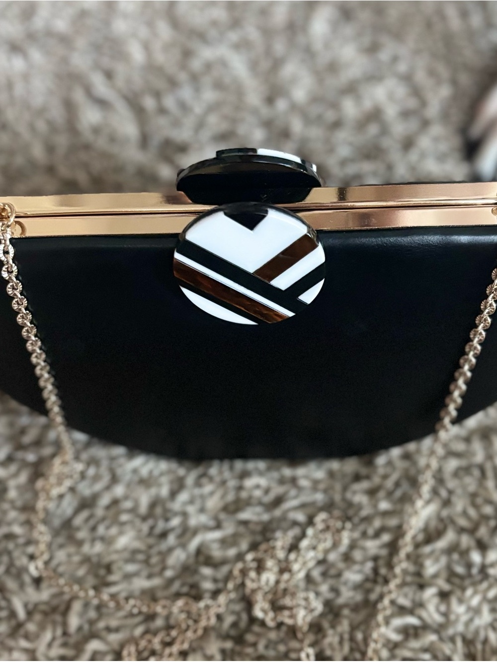 Black Evening Clutch with Geometric Accent ZARA geometric